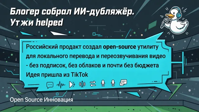 Блогер собрал ИИ-дубляжёр. Утки помогли